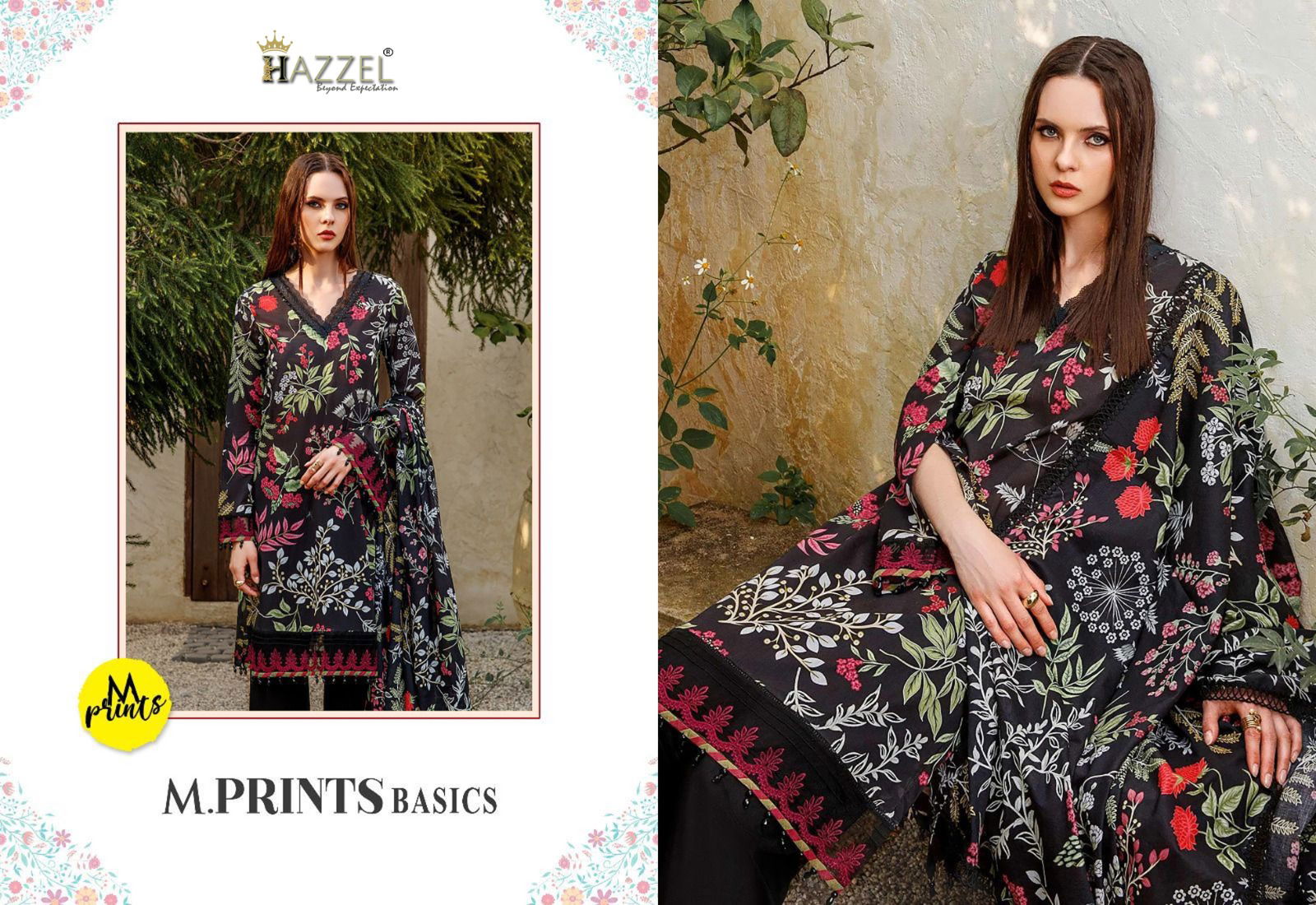 M Prints Basics By Hazzel Cotton Pakistani Suits Catalog